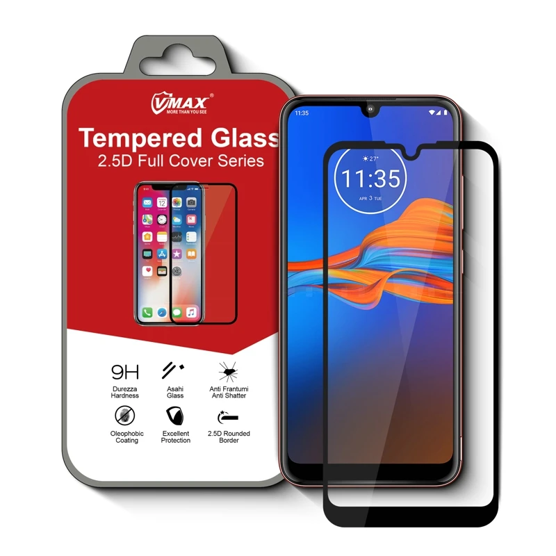 

0.3mm 2.5D Full Cover Silk Screen Tempered Glass Screen Protector for Moto E6 plus, Clear transparent