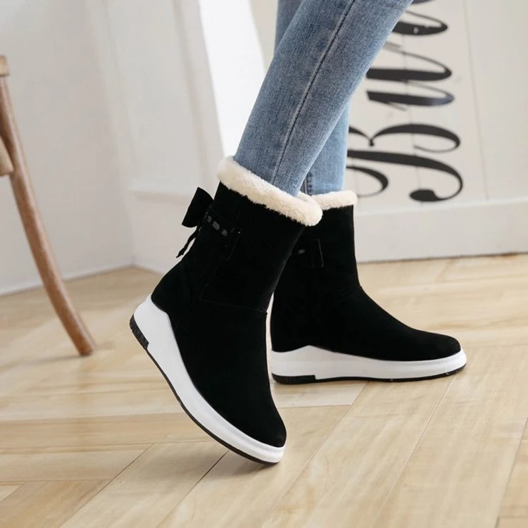 

big size warm girl thick chunky sole women's winter snow boot