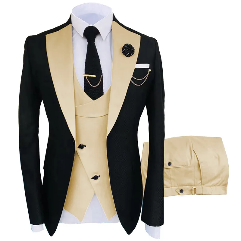 

Hot selling foreign trade men's suit three-piece men's suit business casual formal wear, Picture shown