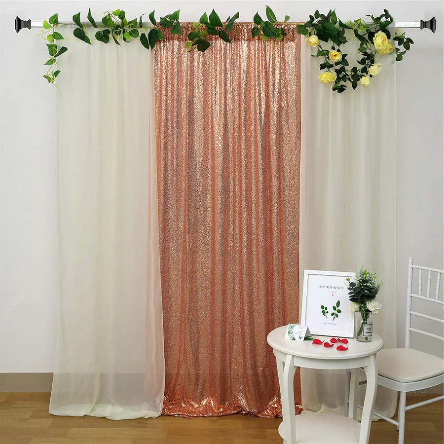 3mm Glitter 4x6ft Rose Gold Sequin Backdrop For Christmas At Home ...