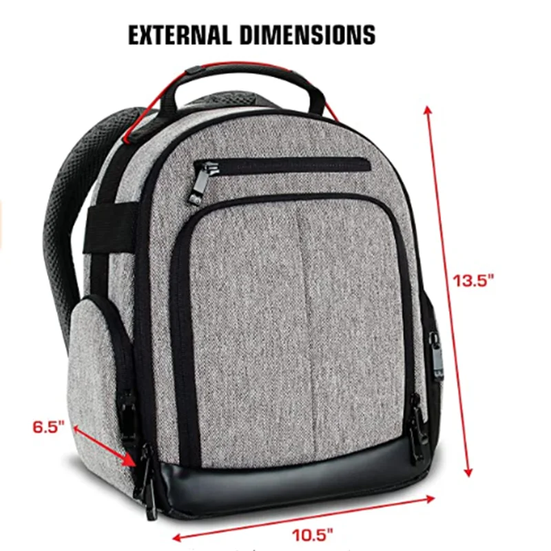 product-GF bags-mochilas Portable Camera Backpack for DSLR Gray with Customizable Accessory Dividers-1