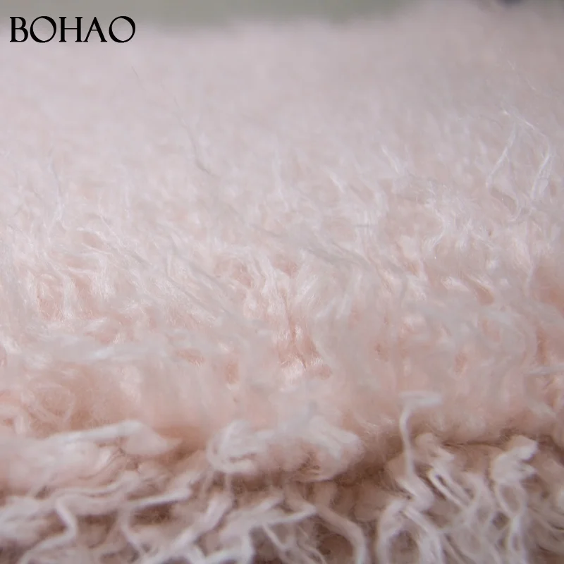 
110mm Fur Height Hot Textile Fur Artificial Pink Faux Fur Fabric Long Pile 