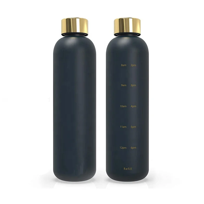

cheap BPA FREE plastic 1L Motivational Water Bottle with Time Marker Reminder, Customized color