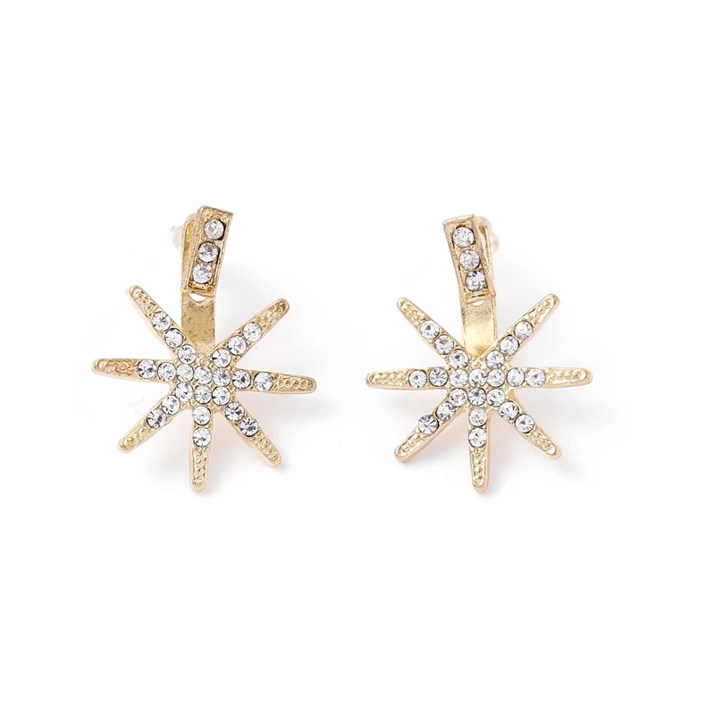 

Starfish Fashion Earrings Jwelery Women Party Wedding Gold Zircon Earring Wholesale, Gold color