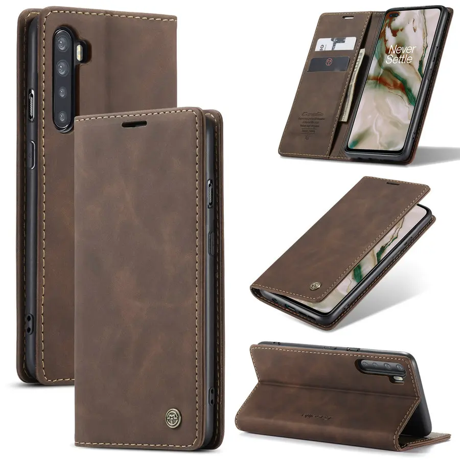 

CaseMe Original For Oneplus Nord Flip Case Leather Wallet Case For One plus Nord 7 8 7t 8t TPU Back Cover For Oneplus 7 8 Pro, Coffee, brown, rose, blue, black