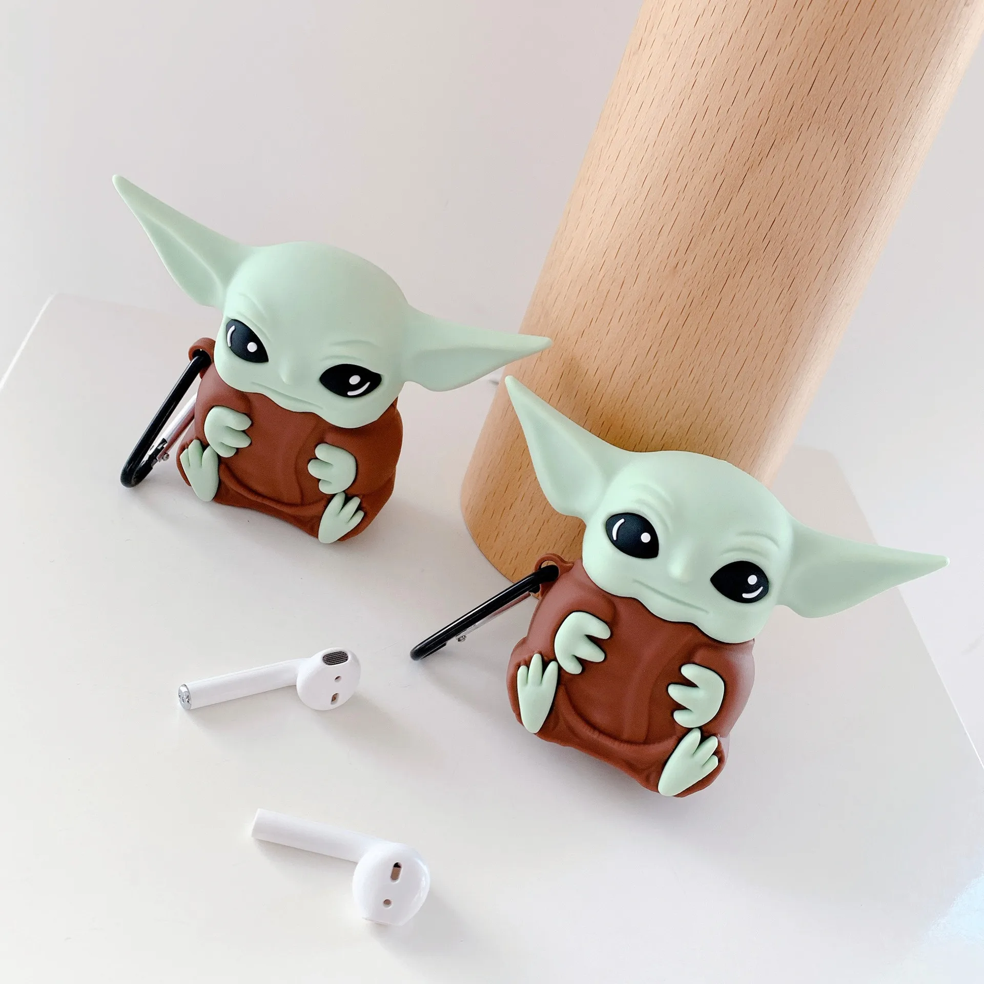 

Hot Sale 3D Cute Grogu Yoda Baby Earphone Case with Keychain for Airpods Pro Cartoon Mandalorian Protective Cover for Airpod 1/2, As pictures show
