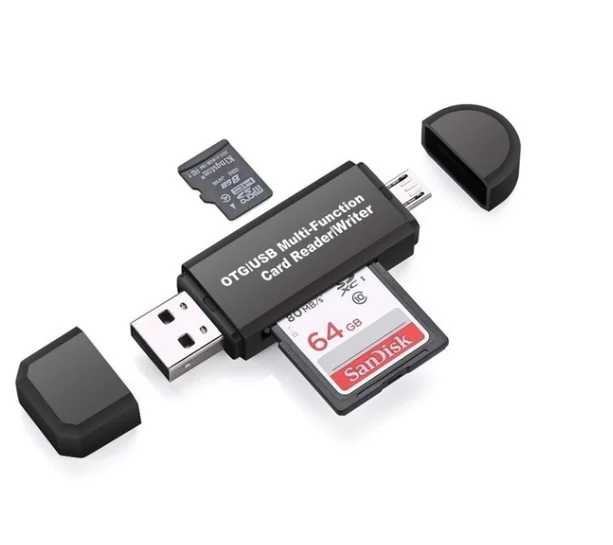 

2021 drop shipping USB 2.0 multi function card writer Type C Micro USB OTG Adapter SD TF Card Reader flash drive for mobile, Black,white