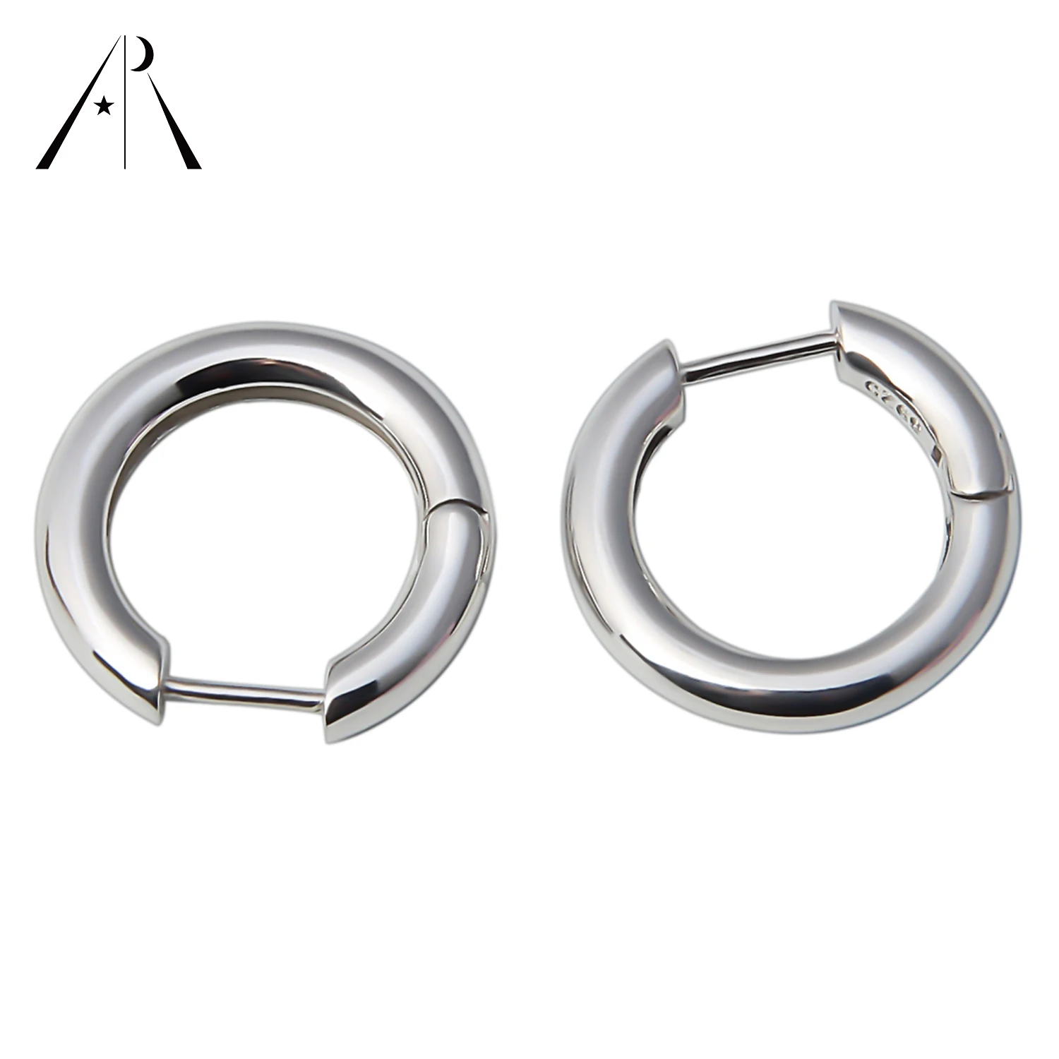 

Custom Jewelry 925 sterling silver gold plated thick circle hoop earrings