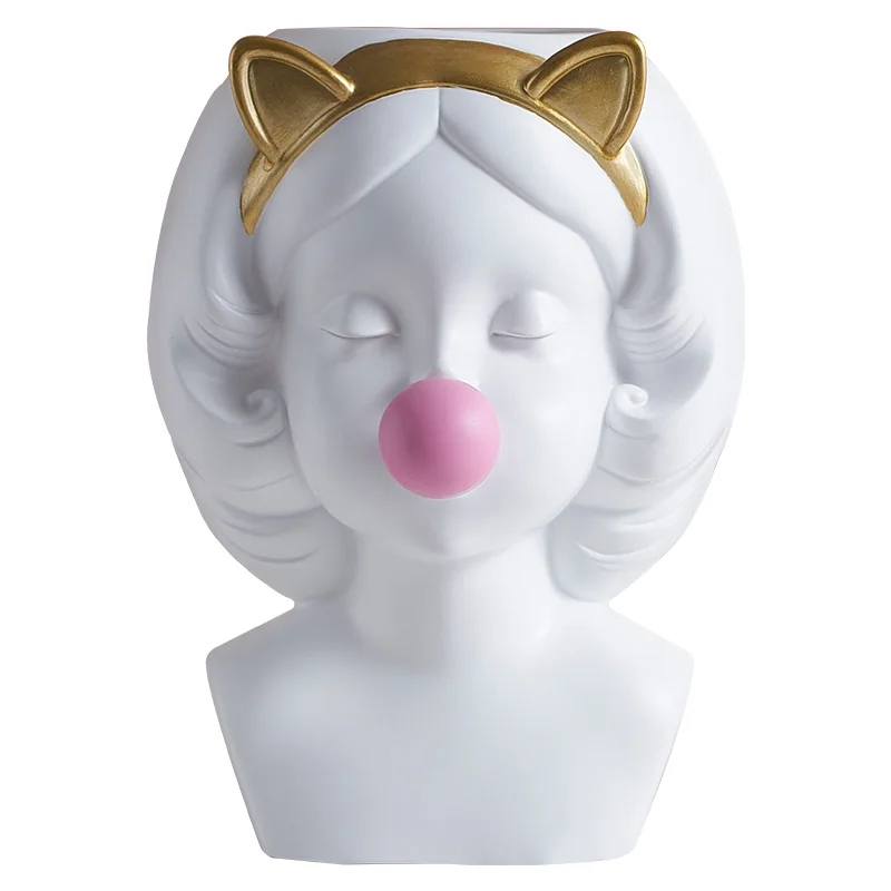 

Creative flower pot plant pots Cachepot Stand for flowers garden accessories Nordic Resin for decoration living room Cute vase