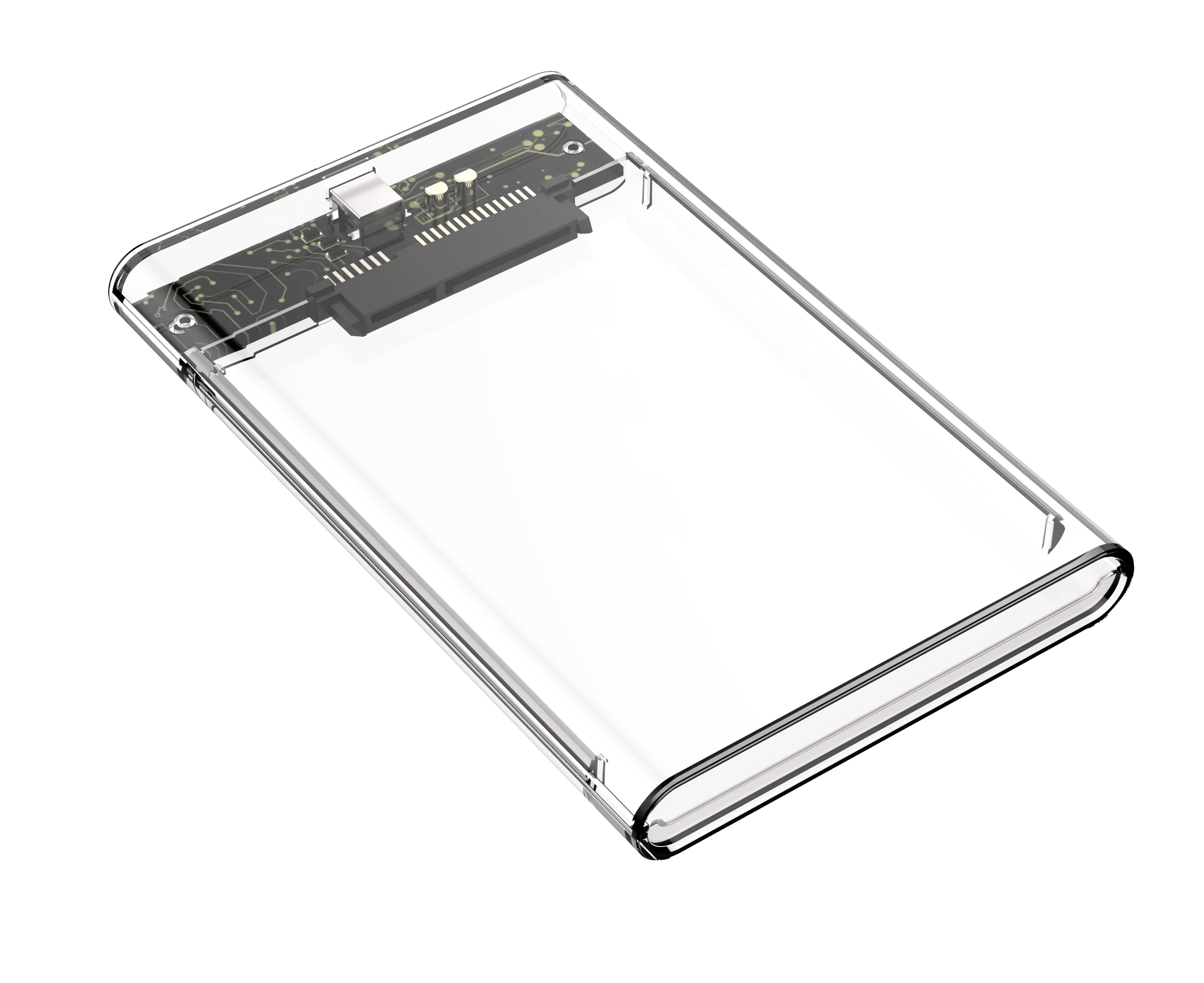 

2.5 Inch HDD SSD Enclosure Transparent SATA USB2.0 Tool-Free Hard Disk Drive Case hdd enclosure, Grey / white