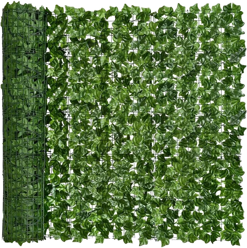 Popular Telescopic Garden Fence with Realistic Faux Ivy Grass Leaves Effective Yard Privacy Artificial Plant