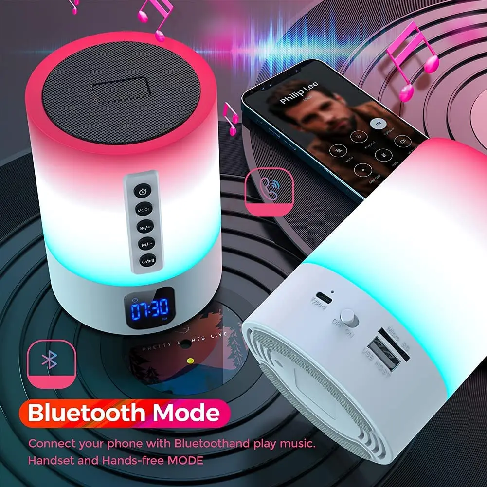 

MUSKY DY29S Smart Touch Control Night Light Bedside Lamp Wireless Speaker Portable LED Light Music Mini Speaker For iPhone