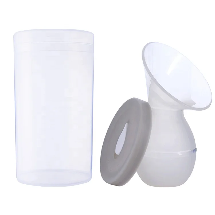 

Amazon top seller 2019 baby bottle clear box manual silicone breast pump breastfeeding collector, Transparent