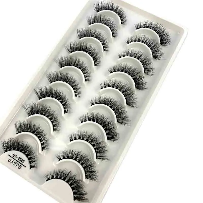 

10pairs 6D Faux Mink Lashes Natural False Eyelashes Fluffy Fake Lashes Makeup Eyelash Extension Bulk Wholesale