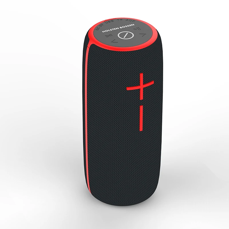 

HOLSTEN BOSSEN HB777 Amazon Hot Sale Outdoor Waterproof IPX6 Bass Speaker, Black red