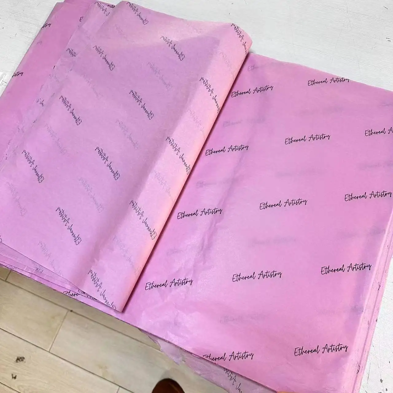 2024 Private Label Custom Color Logo Tissue Paper Gift Packing Wrapping Paper for Shoes Clothing Printed Logo