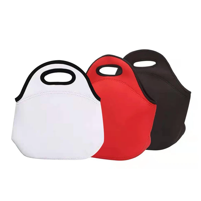 

Sublimation Blank White Portable Neoprene Large Lunch Tote Bag for kids