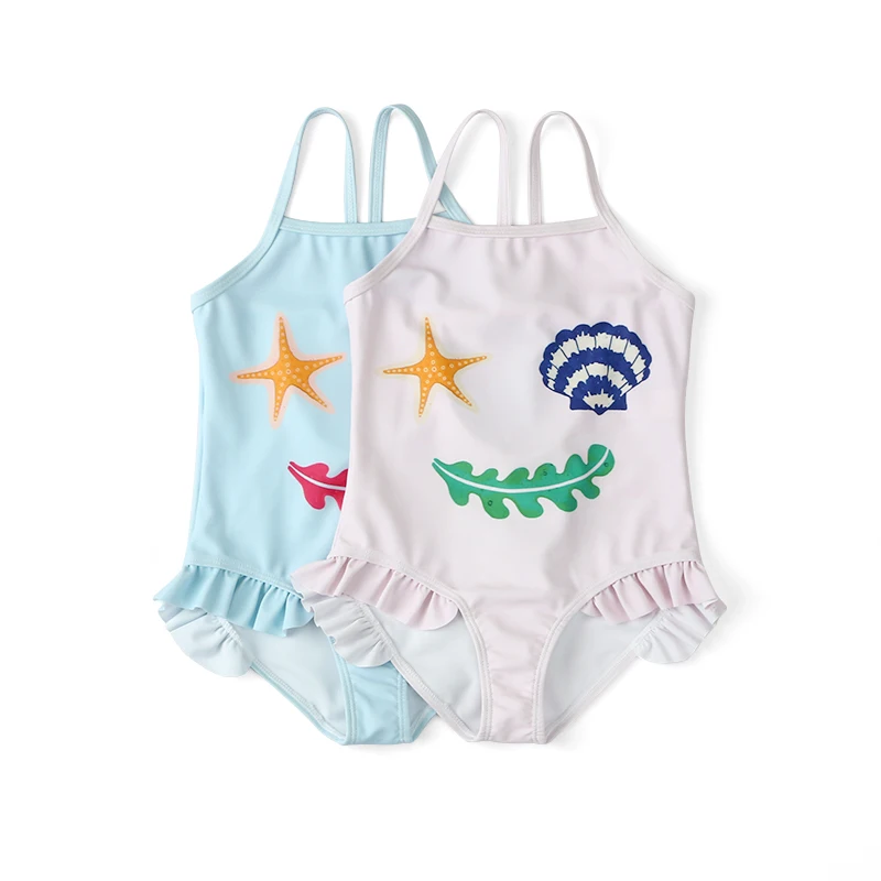 

Custom Girls Swimsuit One Piece Children Beachwear Bathing Bodysuit Summer Kids Baby Swimwear, Light blue,white,customed