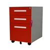 Office Equipment for A4 File Cabinet red lockable 3 drawer storage mobile pedestal