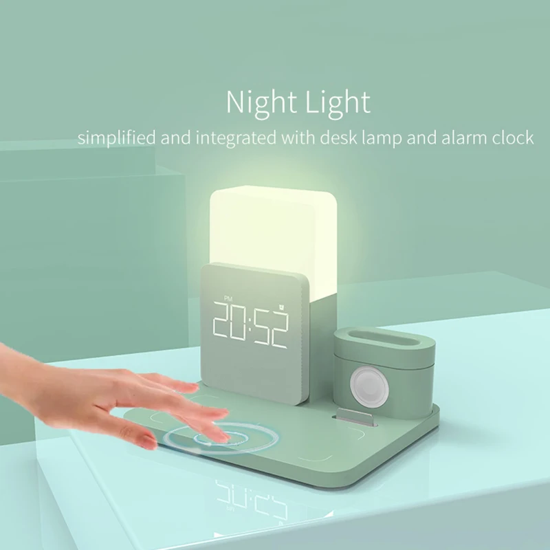 

Portable Led Night Light With Qi Wireless Cellphone Charger Pad Casefor Iphone Samsung For Xiaomi Wireless Charger With Lamp