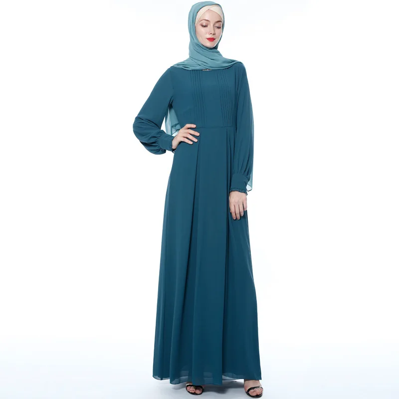 

Egyptian Market Long Maxi Dubai Ladies Pleated Abaya Islamic Clothing Jilbab Muslim Women Kaftan Dress, As picture
