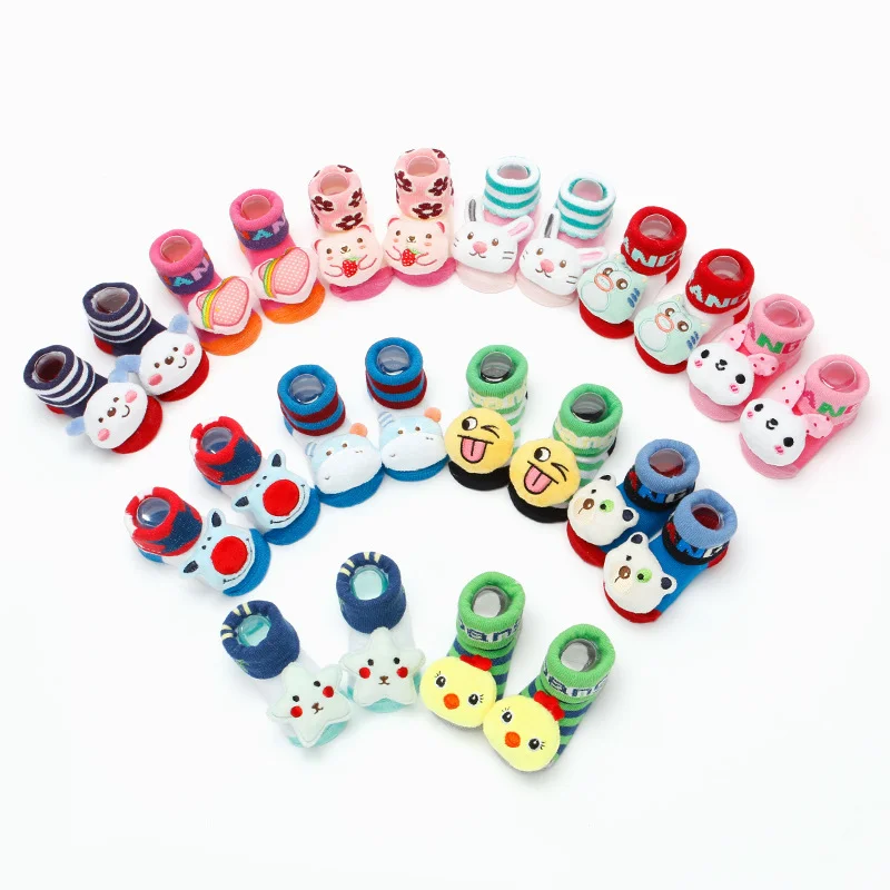 

Factory Wholesale Cartoon Doll Bell Boutique Combed Cotton Baby Kids Socks Shoes, Mix