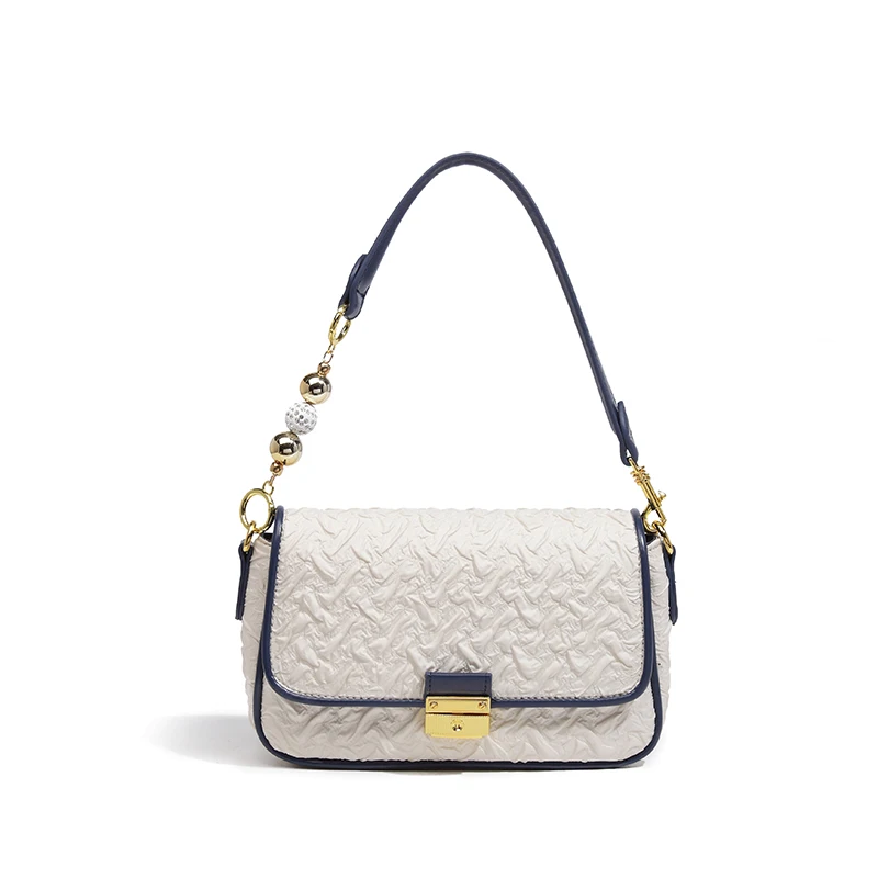 

Hot sale woman bags luxury handbags leather cosmetic bag PU hand bag with designer round beads fashion, Picture shown