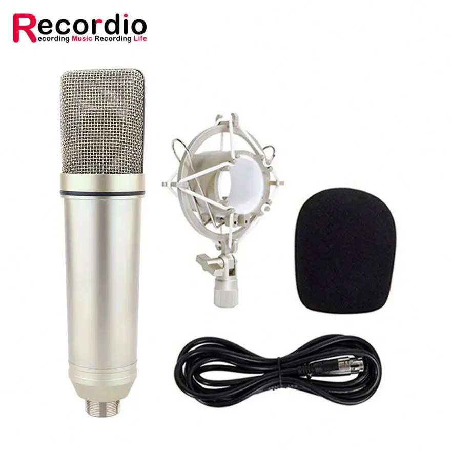 

GAM-U87 Plastic Microphone For Gaming Recording Studio Streaming Karaoke Youtube With Low Price, Champagne/ black