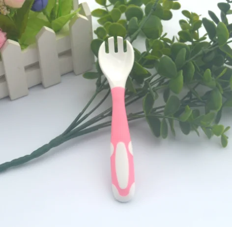 

Ready To Ship Baby Dining Fork PP TPE Silicone In Stock Factory Price Custimized Logo