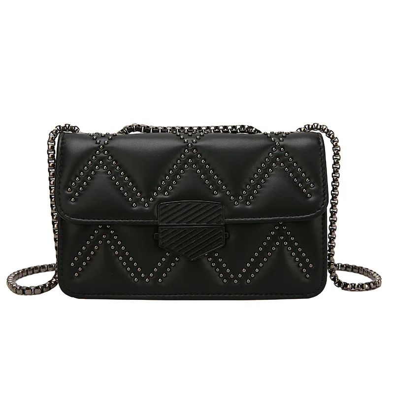 

New Type Pu Luxury Design Sholder Women Purse Ladies Bags Handbag Set With Rivet