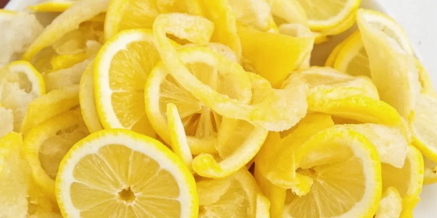 Close-up of freshly grated lemon zest