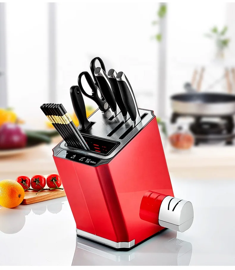 
uv knife sterilizer with sharpener desinfection knife block 