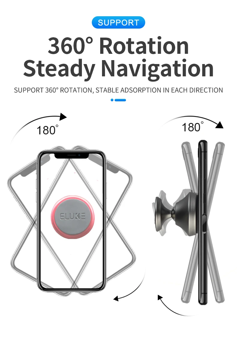 
2020 Aluminum alloy car mount magnetic mobile phone holder for Instrument desk 