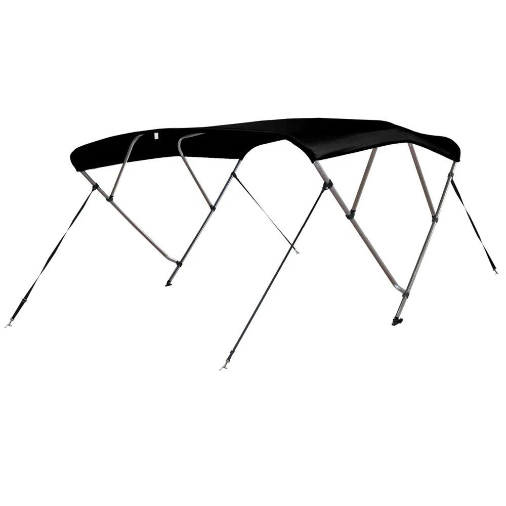 

600D 4 Bow Bimini Top Cover in Different Colors with Rear Support Poles for Boats Size L