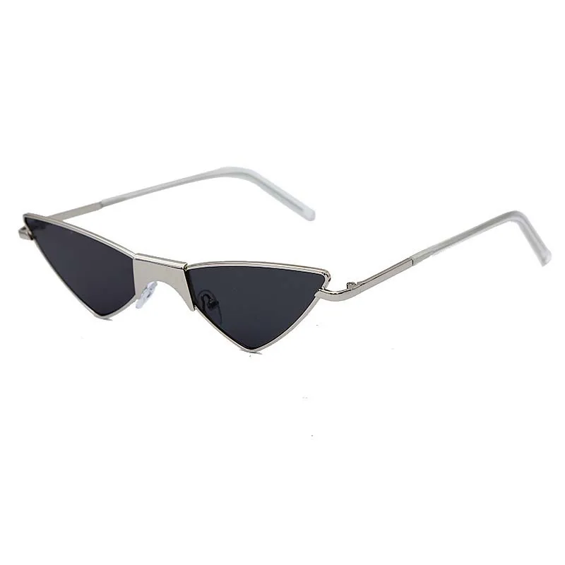 Metal Personality Triangle frame  Sun glasses Cat Eye Small Frame Fashion Sunglasses