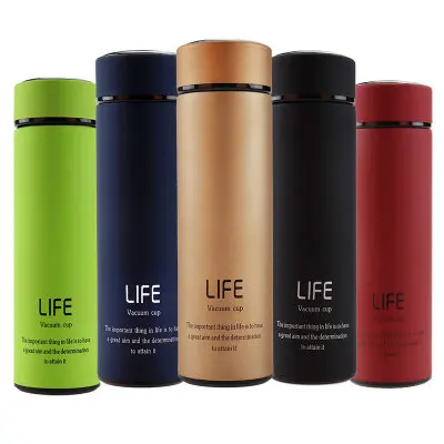 

500ml Life stainless steel tumbler insulated double wall custom logo with tea infuser water tumbler bottles, Blue,black,green,red,gold