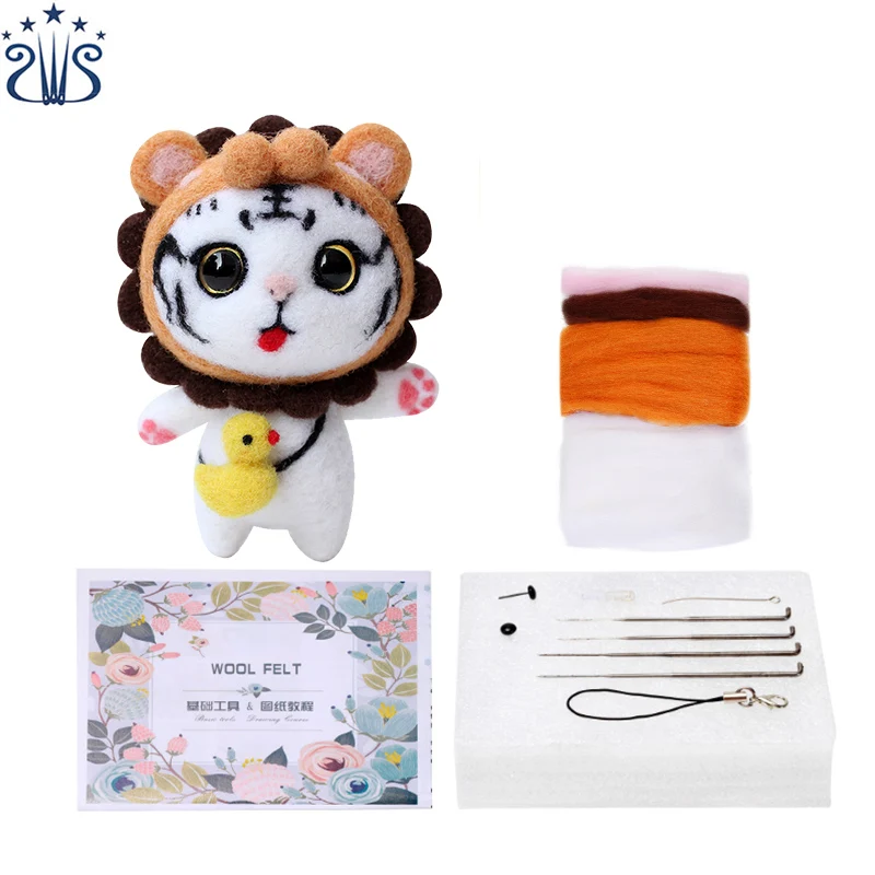 

DIY Cute Cartoon Animal Wool Felting Needle Handcraft Kits Material Package