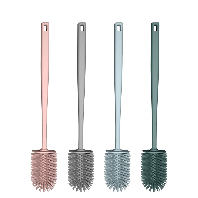 

Wellfine Household Silicone Toilet Brush Durable Bathroom Silicone Brush With No-Slip Long Handle, Customized