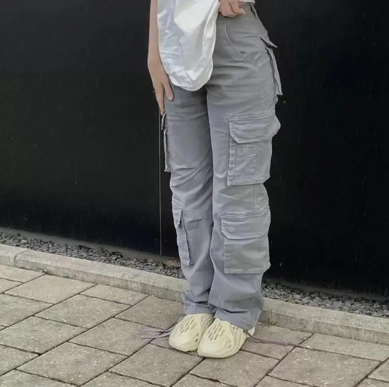 

Y2k Cargo Pants Tied Ruched Pants Women Retro Low Waist Baggy Pants Pockets Harajuku Joggers 2023 drawstring sweatpants