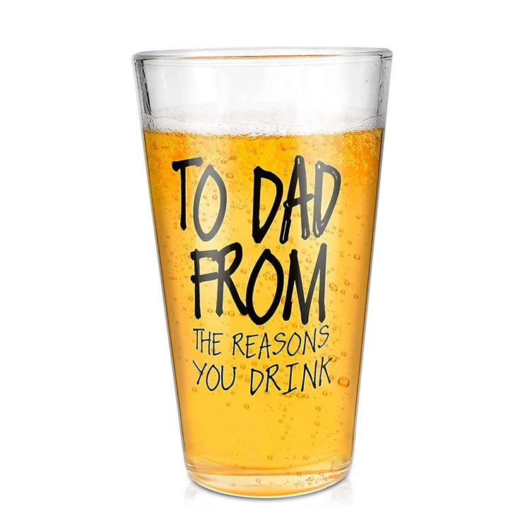 

personalized beer glass logo custom 480ml print glass drinking glass