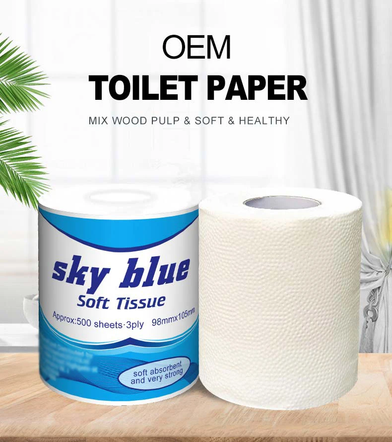 Wholesale 3 ply High Quality Virgin Wood Pulp Biodegradable Bathroom Tissue Paper Roll Embossed OEM Custom Toilet Paper