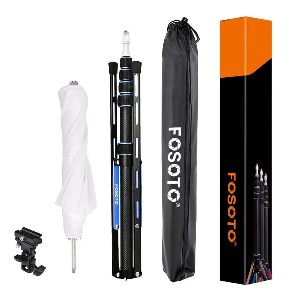 

FOSOTO FT-220 Carbon Fiber Led Light Tripod Stand&Flash Umbrella Reflector 1/4&3/8 Screw For Photo Studio Photographic Lighting
