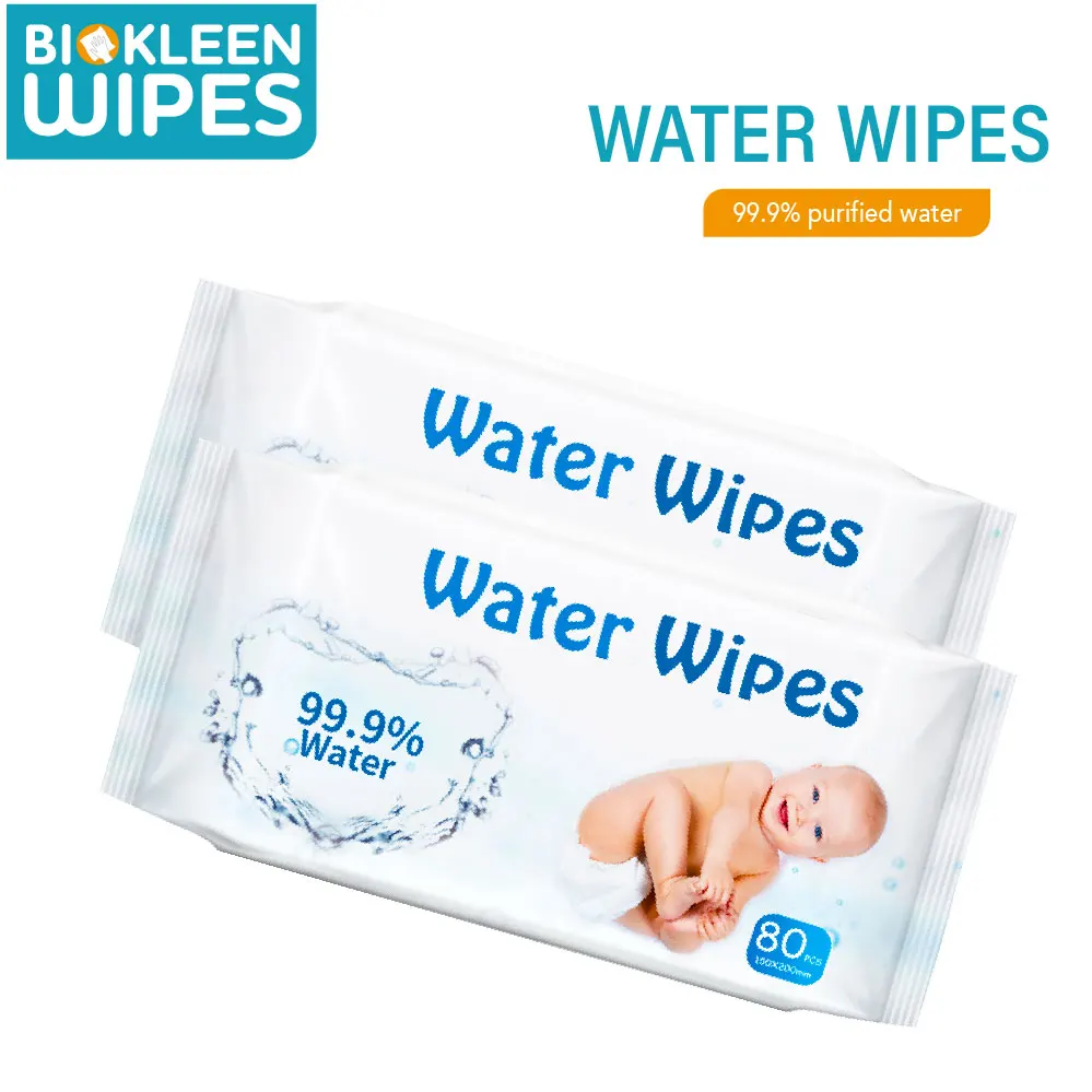 

Biokleen Manufacturer sterile water wipes 999 water and a drop of fruit extra oil