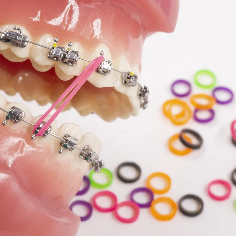 + Guber Orthodontic Elastics Dental Equipments Teeth Gap Bands Colorful Orthodontic Latex Elastic Rubber Bands