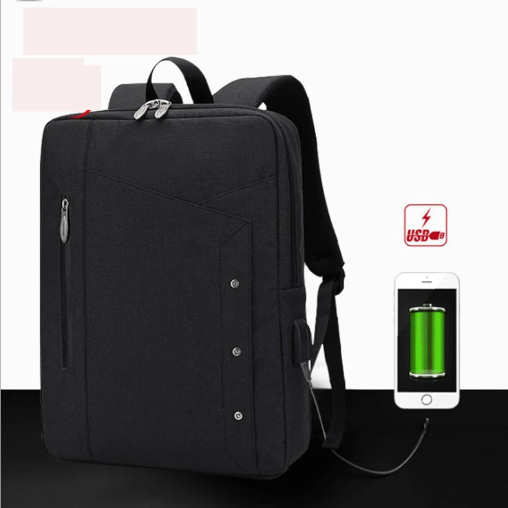 

2021 Solid Color Leisure Outdoor Travel Backpack Laptop For Men Sport With USB Port To Connect With Phone, Dark gray, light gray