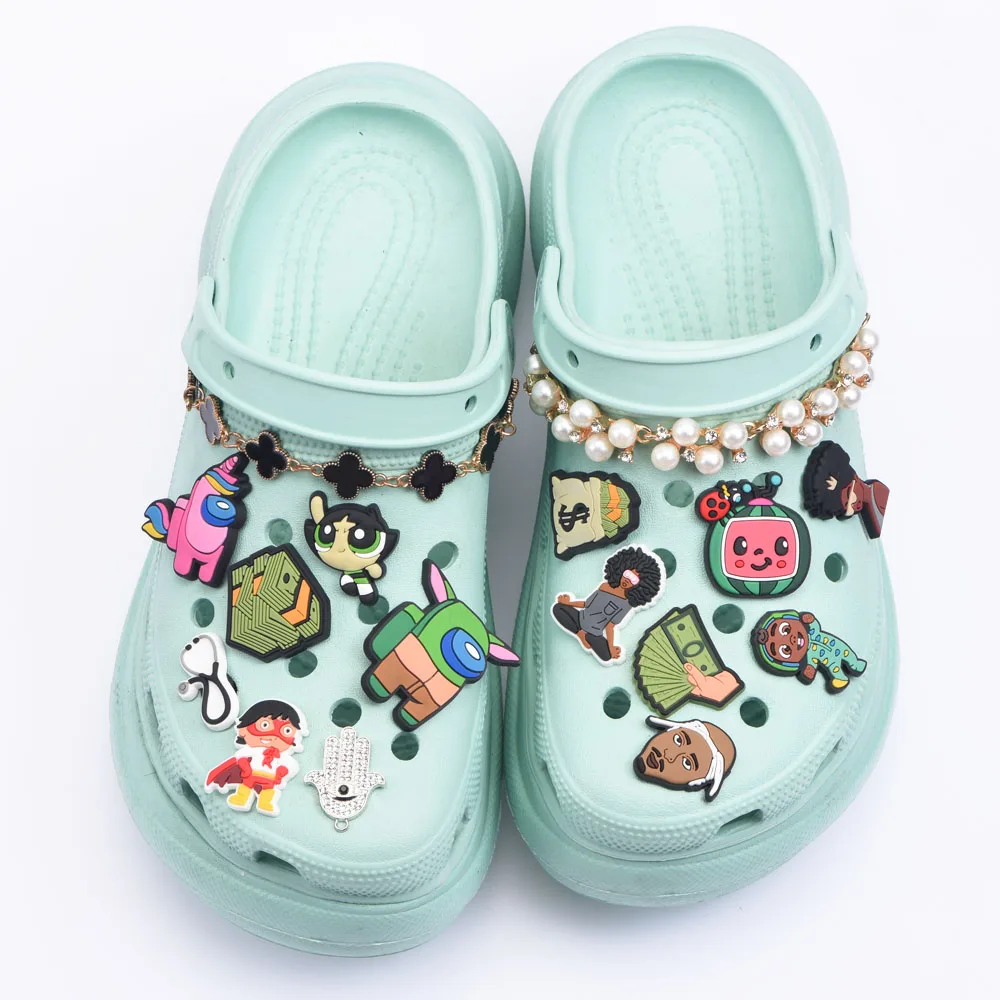 

3D Spring black Shoe Ornaments blm designer jibz croc charms, As the picture