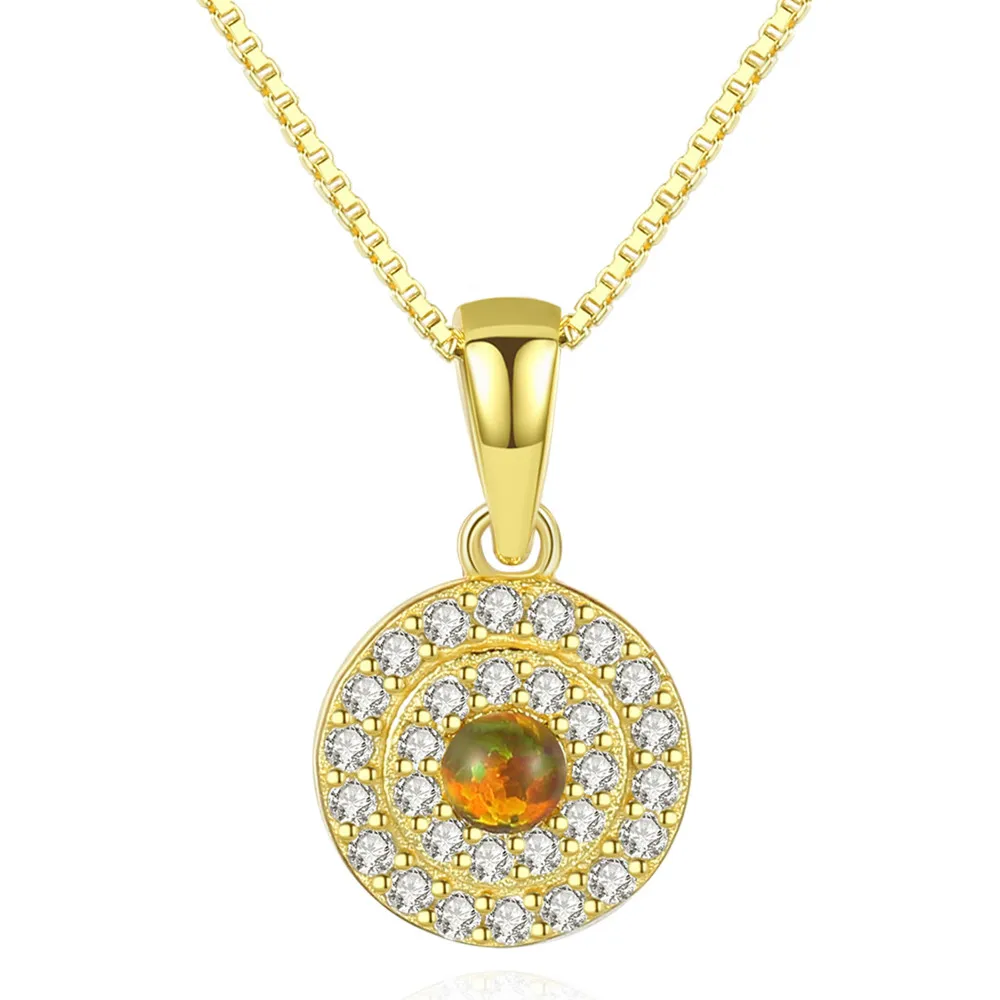 

Cubic Zirconia Round Pave Cz Silver Jewelry 925 Sterling Gold Jewelry Necklaces Luxurious For Women