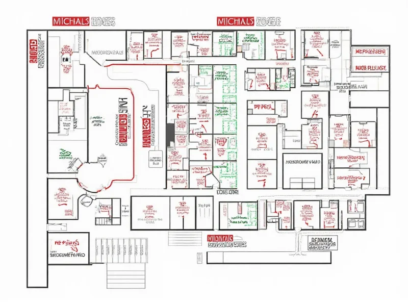 Michaels store layout showing project zones and discount areas