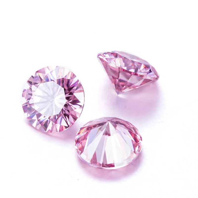 

2022 HOT SALE Round cut 6.5mm 1 carat pink color VVS1 clarity Excellent Cut LOOSE Moissanite STONES Gemstone Factory wholesale, Gh