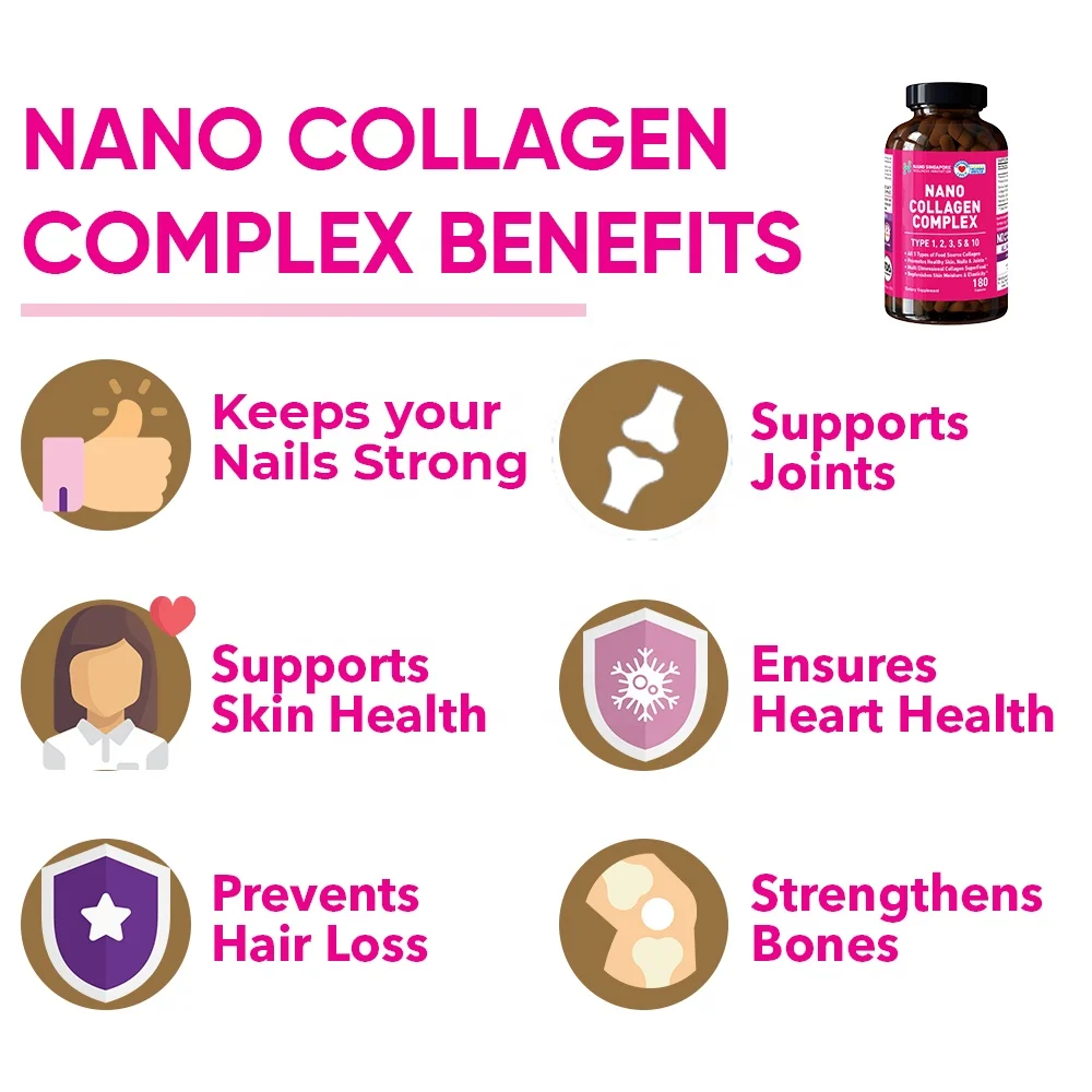 
GMP Certified Facilities All Natural Collagen Skin Whitening Pills Collagen Capsules 